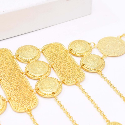 N-8265 Gold Coin Metal Belt Arab Ethnic Clothing Body Jewelry