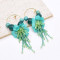 E-6680 New Design Emerald Green Acrylic Beaded Tassels Women's Personalized Pendant Earrings