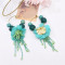 E-6680 New Design Emerald Green Acrylic Beaded Tassels Women's Personalized Pendant Earrings