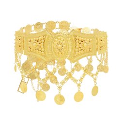 N-8267 Golden Coin Tassel Women Body Jewelry Ethnic Statement Waist Chains