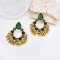 E-6681 Vintage Crystal Belly Tassel Red Green Black Champagne Color Earrings for Women