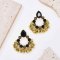 E-6681 Vintage Crystal Belly Tassel Red Green Black Champagne Color Earrings for Women