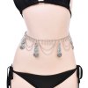 N-8270 Pendant Women Body Jewelry Vintage Coin Tassel Thin Waist Chains