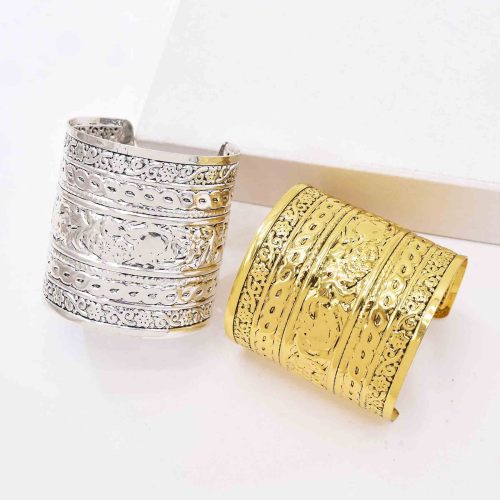 B-1314 Gold Silver Alloy Open Bracelet for Women European American Fashion Simple Bracelets