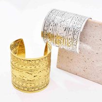 B-1314 Gold Silver Alloy Open Bracelet for Women European American Fashion Simple Bracelets