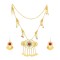 S-0108 Fashion Gold Coin Waistchain Necklace Earring Set for Women