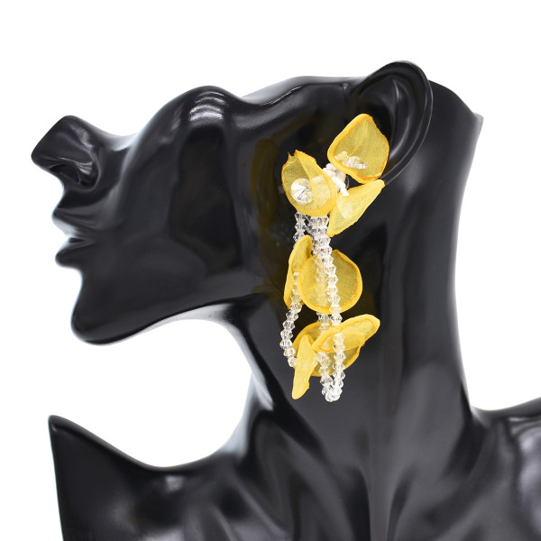 E-6684 New Unique Design Five Color Transparent Petal Pendant Women's Fashion Earrings