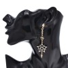 E-6686 Gold Rhinestone Crystal Star Moon Asymmetric Pendant Earrings for Women