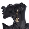 E-6686 Gold Rhinestone Crystal Star Moon Asymmetric Pendant Earrings for Women