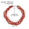N-1032 European American Fried Dough Twists Three Color Bib Necklace