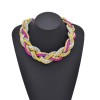 N-1032 European American Fried Dough Twists Three Color Bib Necklace