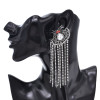 E-6687 Gun Black Rhinestone Crystal Animal Spiders Tassels Earrings for Women