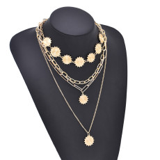 N-8269 New Simple Gold Women's Fashion Metal Set Necklace