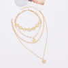 N-8269 New Simple Gold Women's Fashion Metal Set Necklace