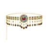 N-8281 Random colour Bohemian Colorful Acrylic Flower Women Belt Body Chain Inlaid Fan Metal Carved Silver Women's Fashion Waistchain