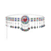 N-8281 Random colour Bohemian Colorful Acrylic Flower Women Belt Body Chain Inlaid Fan Metal Carved Silver Women's Fashion Waistchain