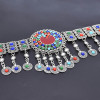 N-8281 Random colour Bohemian Colorful Acrylic Flower Women Belt Body Chain Inlaid Fan Metal Carved Silver Women's Fashion Waistchain
