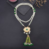 N-8280 New Red Bohemian Ethnic Style Women's Pearl Long Necklace with Rice Beads and Tassels