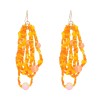 E-6689 New Fashion Flower Blue Rice Beaded Long Earrings for Women