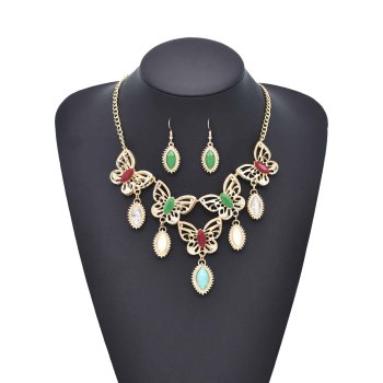 N-8285 Butterfly Women Jewelry Sets Acrylic Pendant Statement Necklace Sets