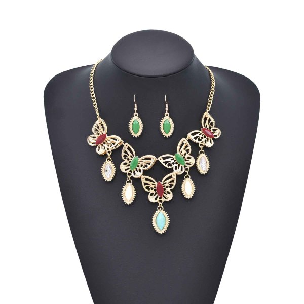 N-8285 Butterfly Women Jewelry Sets Acrylic Pendant Statement Necklace Sets
