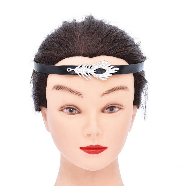 F-1153 New Fashion and Antique Silver Leaf Men's and Women's Black Headwear Accessories