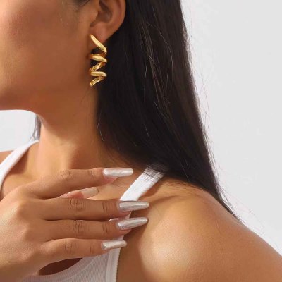 E-6692 Spiral Women Drop Earrings Alloy Dangle Punk Party Charms Earrings