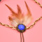 F-0430 Handmade Ethnic Rope Leather Brown Feather Headbands Wood Beads Boho Hair Accessories Fashion Jewelry