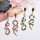 E-6693 Asymmetrical Snake Dangle Earrings Enamel Rhinestone Red Green Snake Pendant Earrings
