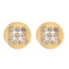E-6697 European American Fashion Round Metal Crystal Earrings for Women