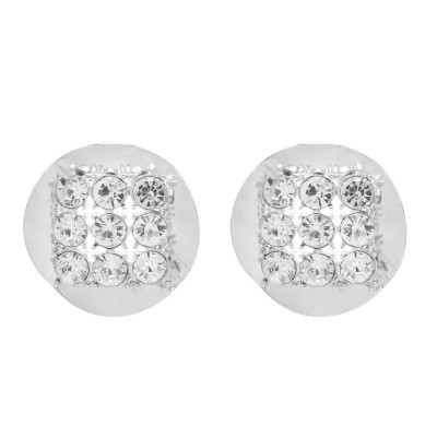 E-6697 European American Fashion Round Metal Crystal Earrings for Women