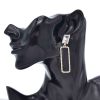 E-6699 Fashion Luxury Golden Square Full Crystal Dangle Earrings for Women