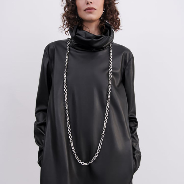 N-8288 New Fashion Punk Gold/Silver Double Layer Chain Women's Trendy Alloy Necklace