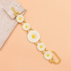 B-1109  Gold Metal White Flower Bracelet Sets for Women