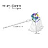 F-1155 Silver Plated Peacock Long Chain Tassel Hairpin for Women