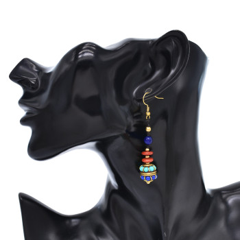 E-6703 New Bohemian Ethnic Style Colorful Beaded Pendant Women's Fashion Earrings Fashion Item