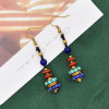 E-6703 New Bohemian Ethnic Style Colorful Beaded Pendant Women's Fashion Earrings Fashion Item