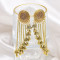 E-6705 Women's Boho Flower Long Chain Vintage personality Tassel Earrings  Elegant Metal Earrings