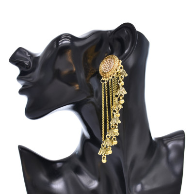 E-6705 Women's Boho Flower Long Chain Vintage personality Tassel Earrings  Elegant Metal Earrings