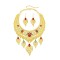 N-8292 Arabic Ethnic Fashion Golden Color Leaf Tassel Bride Wedding Necklace Earring Jewelry Sets