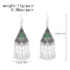 E-6710 Retro Tibetan Bohemian Ethnic Tassel Earrings Triangular Geometry Ethnic Earrings