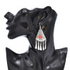 E-6708 Retro Bohemian Ethnic Style Fashion Red/Green Acrylic Inlaid Droplet Metal Tassel Women's Earrings