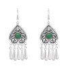 E-6707 Arab Ethnic Style Red Green Acrylic Gem Drop Tassel Women's Earrings