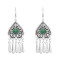 E-6707 Arab Ethnic Style Red Green Acrylic Gem Drop Tassel Women's Earrings