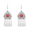 E-6707 Arab Ethnic Style Red Green Acrylic Gem Drop Tassel Women's Earrings