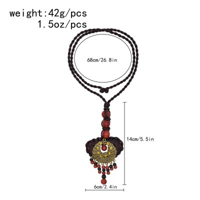 N-8295 Pendant Women Necklace Beads Tassel Charms Ethnic Rope Necklace