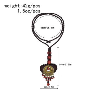 N-8295 Pendant Women Necklace Beads Tassel Charms Ethnic Rope Necklace