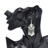 E-6712 Arab Ethnic Style Red Green Acrylic Gem Drop Tassel Women's Earrings