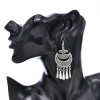 E-6711 Arab Ethnic Style Red Green Acrylic Gem Drop Tassel Women's Earrings