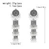 E-6713 3 Layer Vintage Silver Indian Pearl Tassel Pendant Long Earrings for Women
